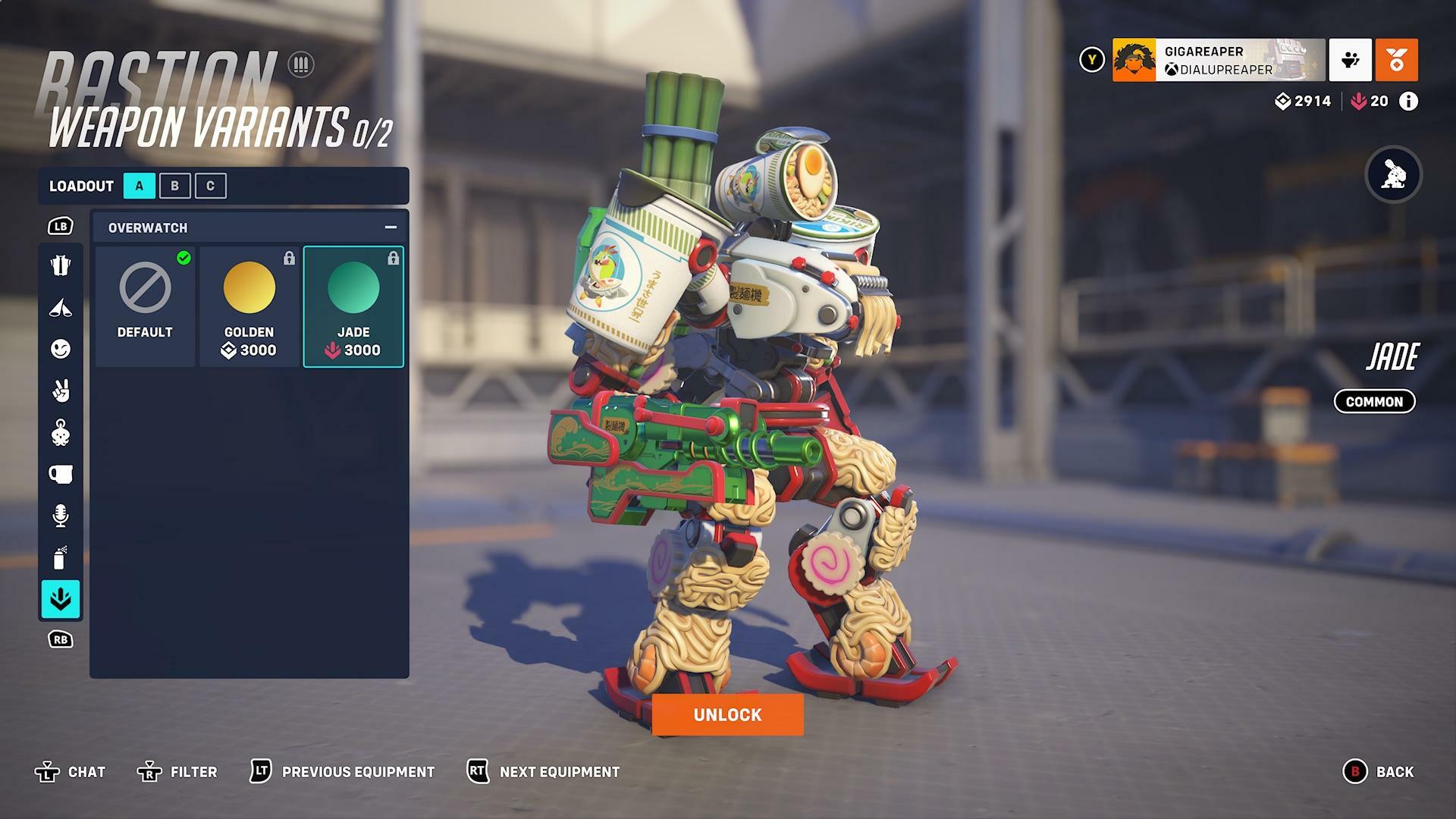 Overwatch 2: Jade Weapon on Bastion