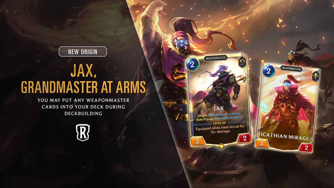 Legends of Runeterra Riot Games Grandmaster at Arms Origin Darkin Saga Awakening Expansion