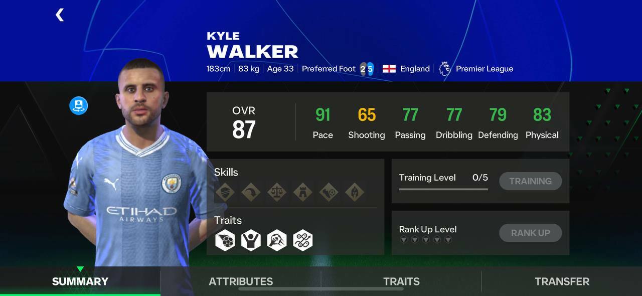 kyle walker 87 fc mobile