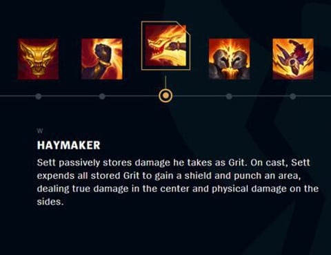 League of Legends New Champion Sett skills Haymaker