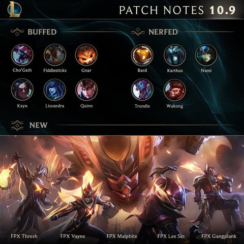 League of Legends Patch 10 9