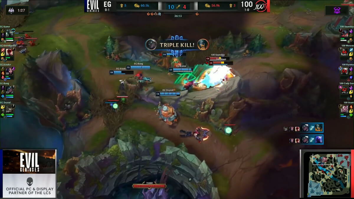 League of Legends Bang Triple kill