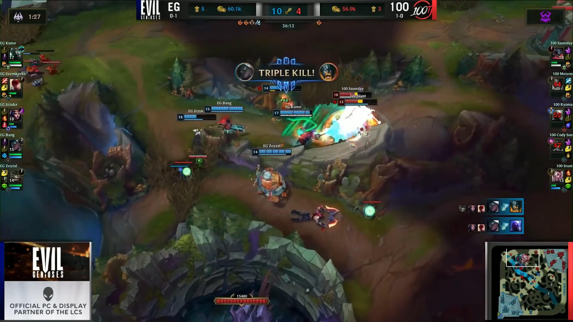 League of Legends Bang Triple kill