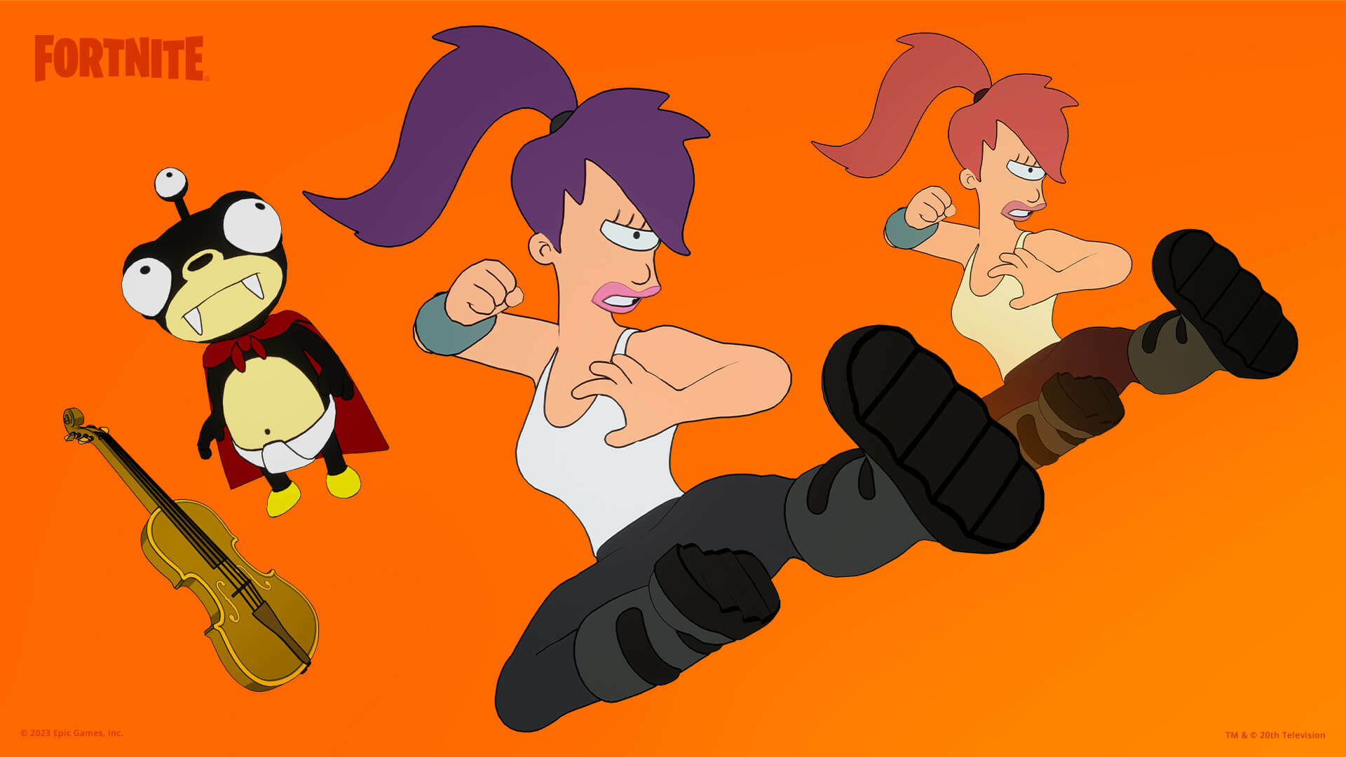 Fortnite Futurama Crossover Event Collaborations Fry Bender Leela Skins Outfits Weapons Cosmetics Epic Games