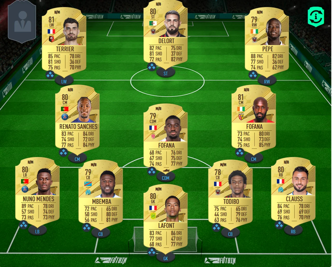 Equipo inicial de la Ligue 1