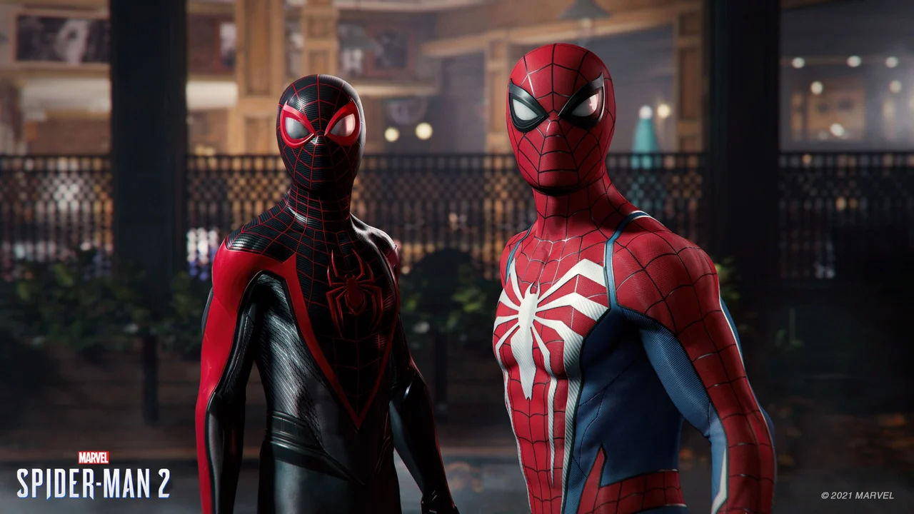 Miles Morales y Peter Parker en Spider-Man 2