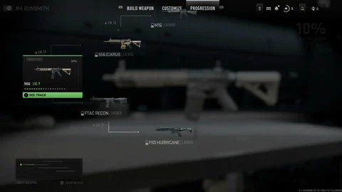 MW2 gunsmith M4 unlock tree