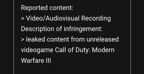 MW3 DMCA request