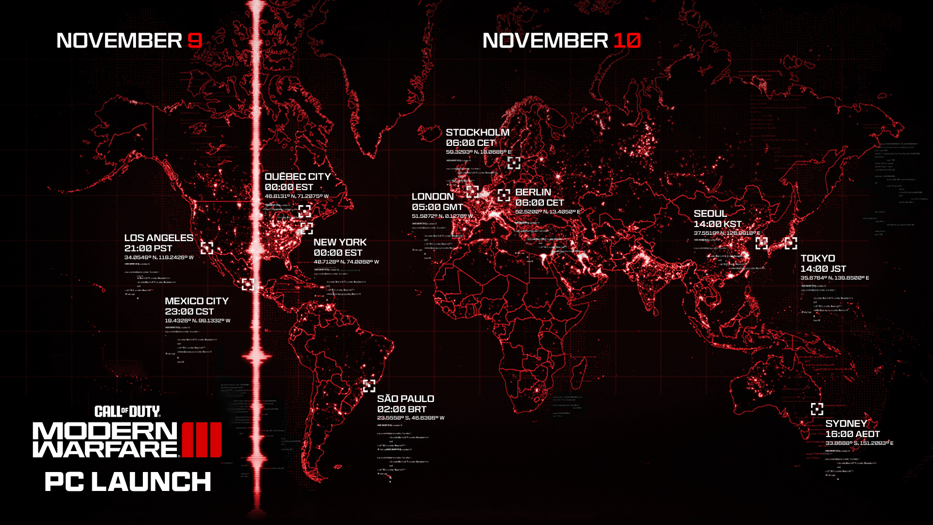 MW3 Launch times