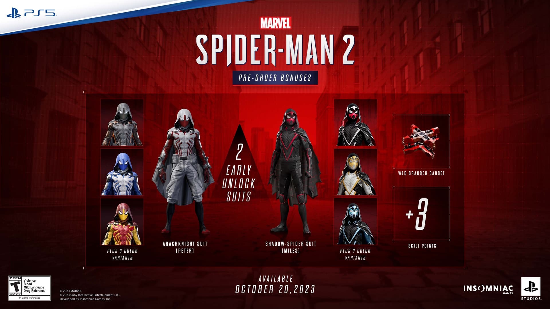 Marvels Spider Man 2 Pre order bonuses