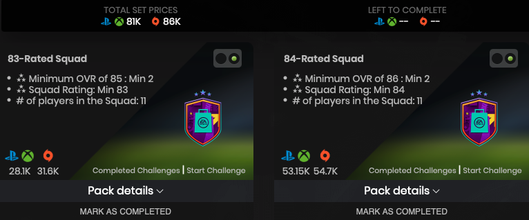 Mixed Campaign Player Pick SBC