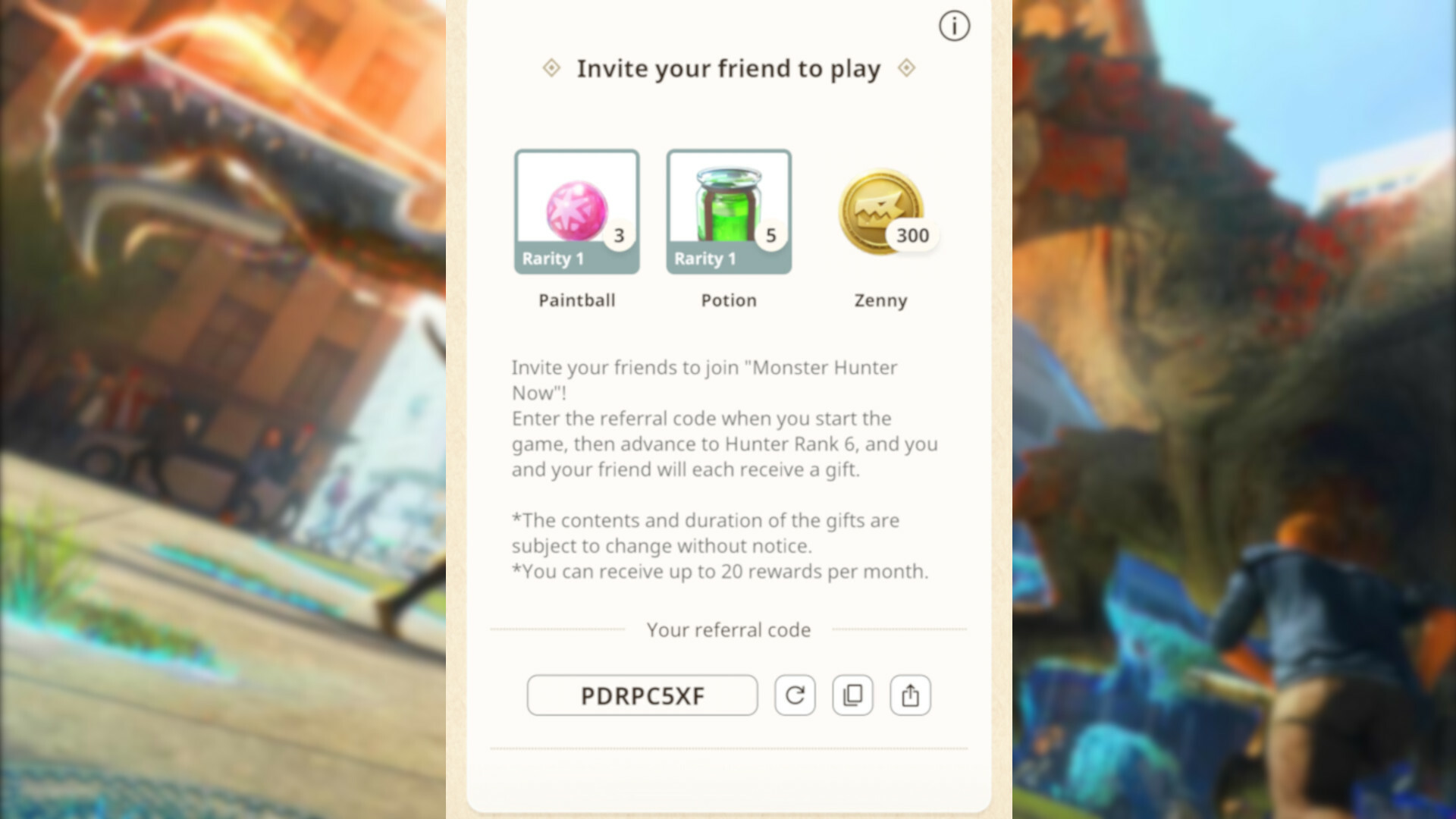 Monster Hunter Now Referral Codes