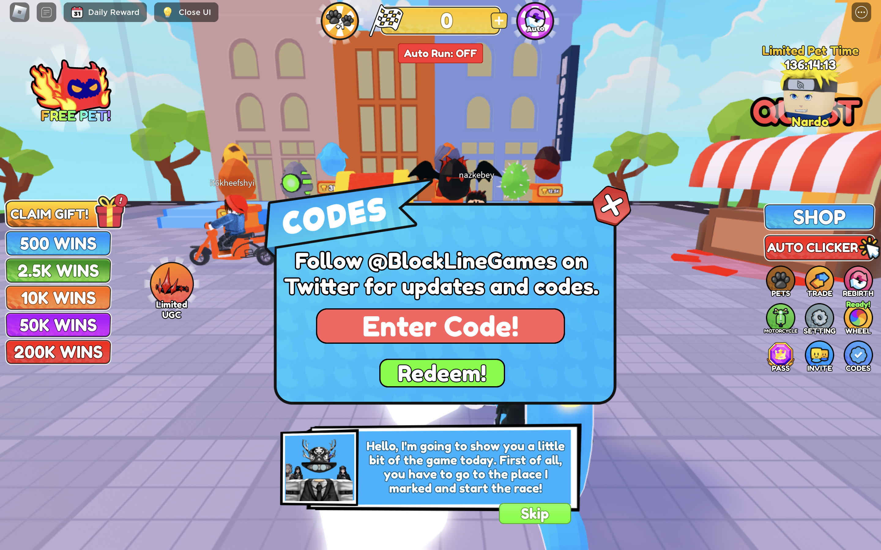 Motorcycle Race how to redeem codes