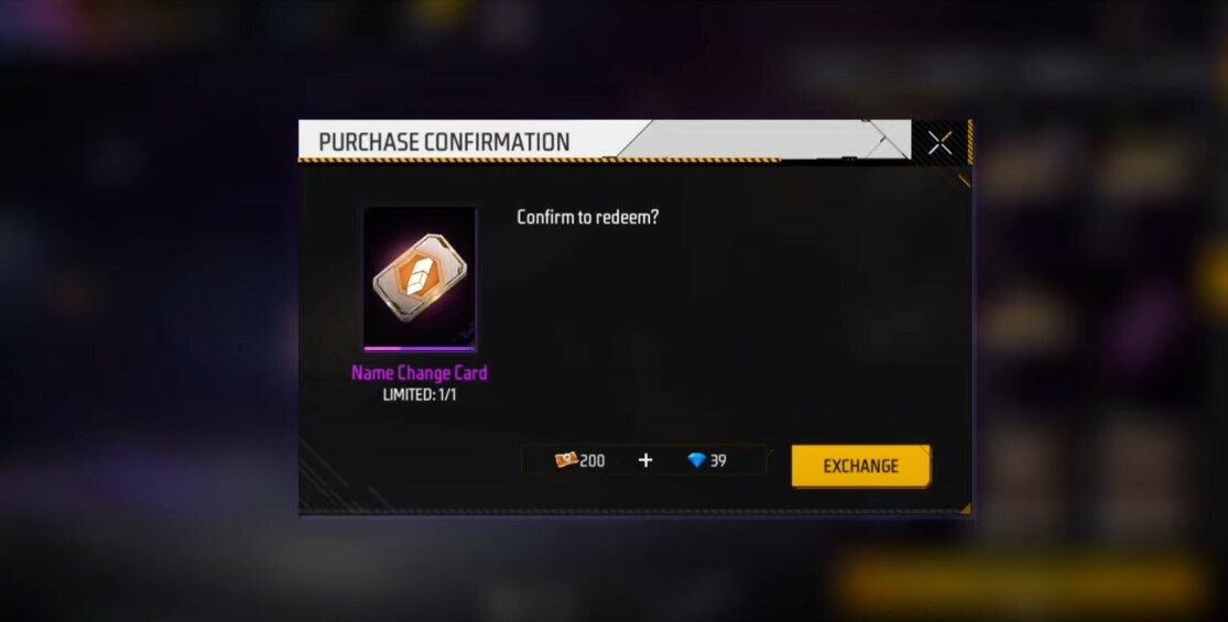 Name Change Card Free Fire