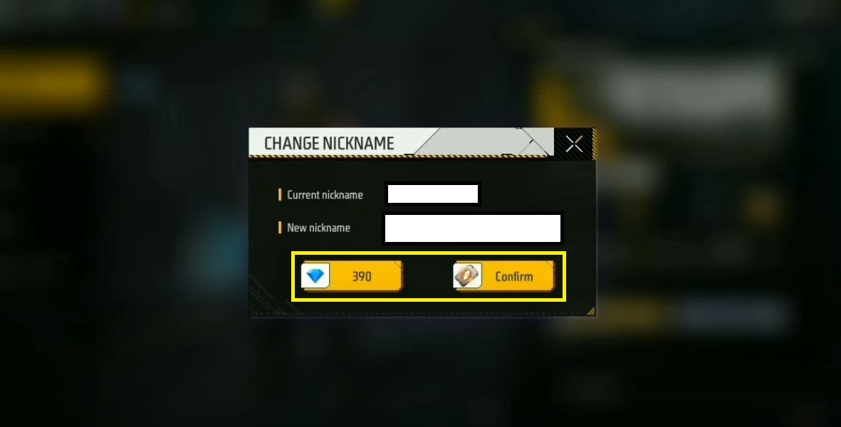 Free Fire Name Change using Name Change Card