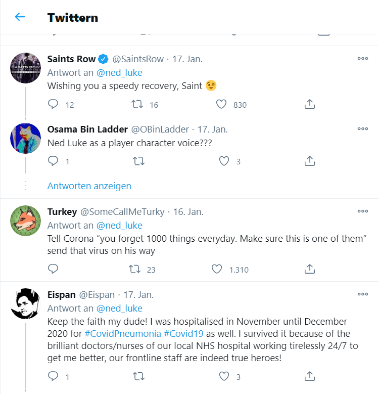 Ned Luke Twitter Screenshot