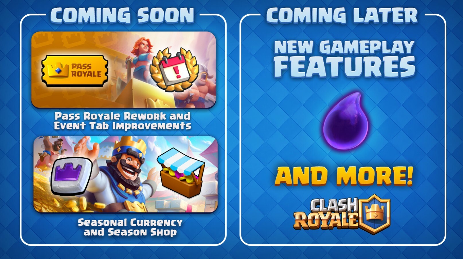 Clash Royale development roadmap 2023 pass Royale reword currency shop gameplay guide Supercell