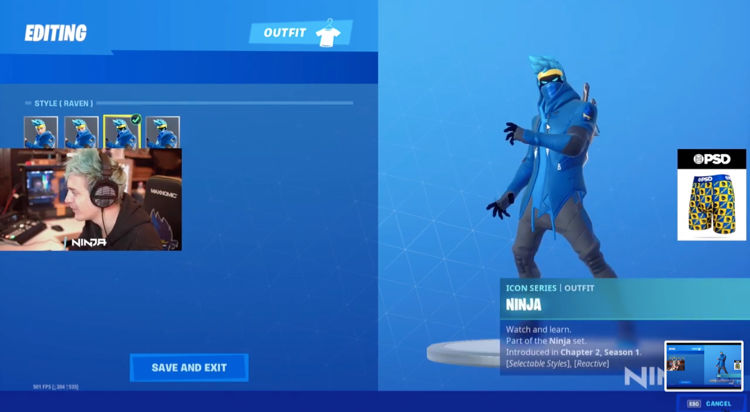 Ninja Fortnite Skin with a mask