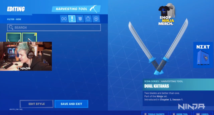 Ninja Fortnite Skin Katanas