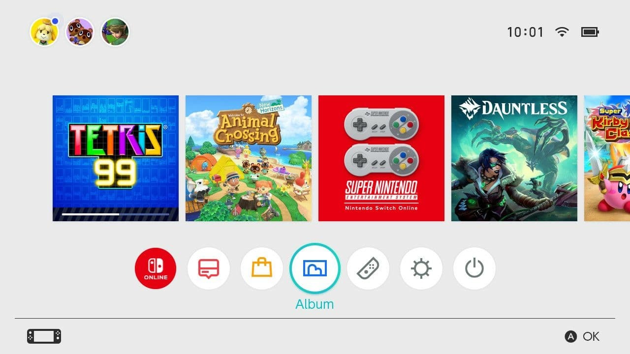 Nintendo Switch new menu