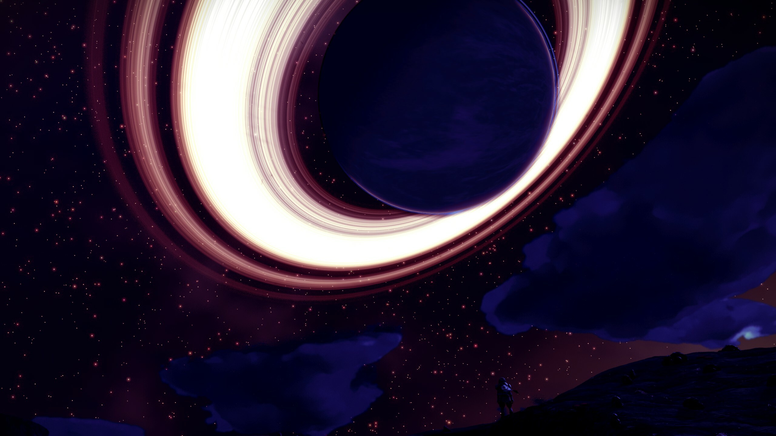 You can visit each star on this picture of No Man's Sky and explore different planets.