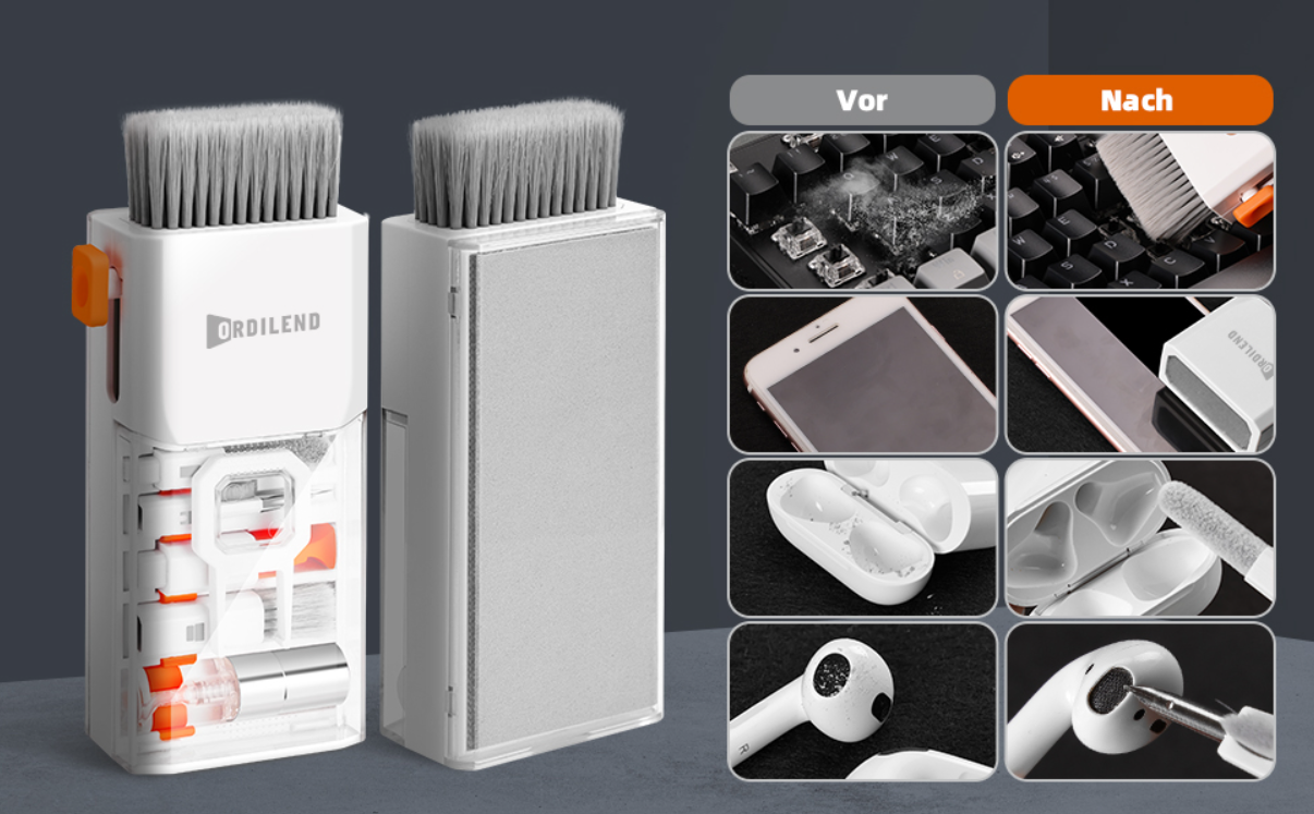 Ordilend Tastatur Reinigungsset Vorher und Nachher