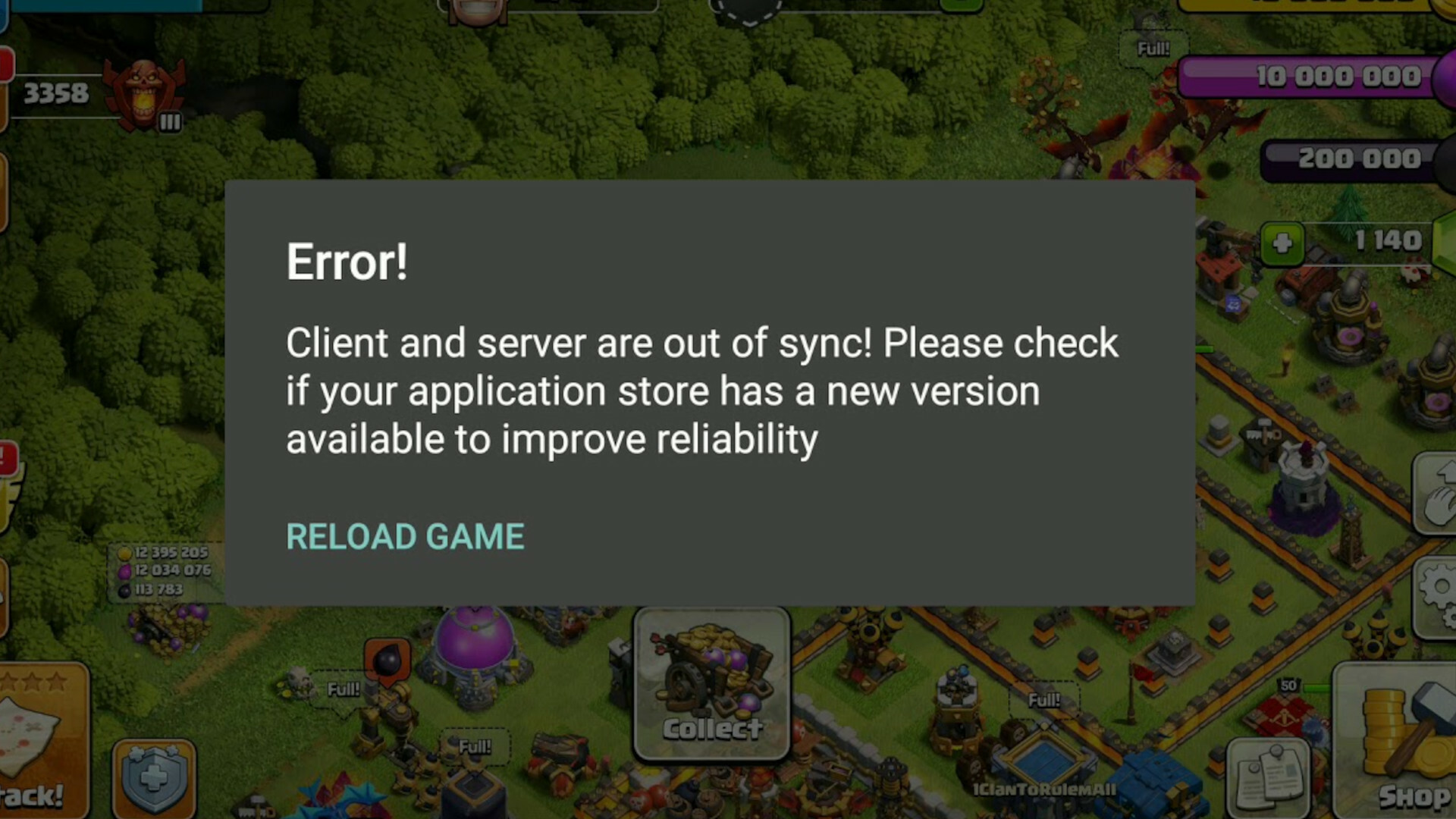 Out Of Sync Message