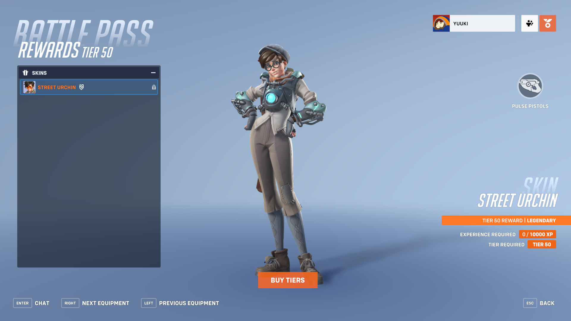 Tracer legendary skin Street Urchin