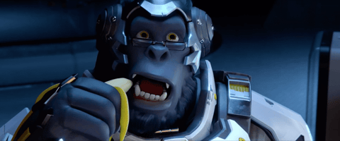 Overwatch Winston Eating Fruit