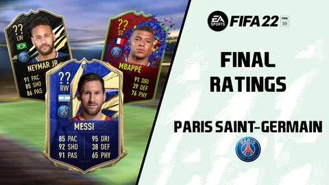 PSG Ratings Messi Mbappe FIFA 22