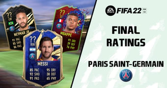 PSG Ratings Messi Mbappe FIFA 22