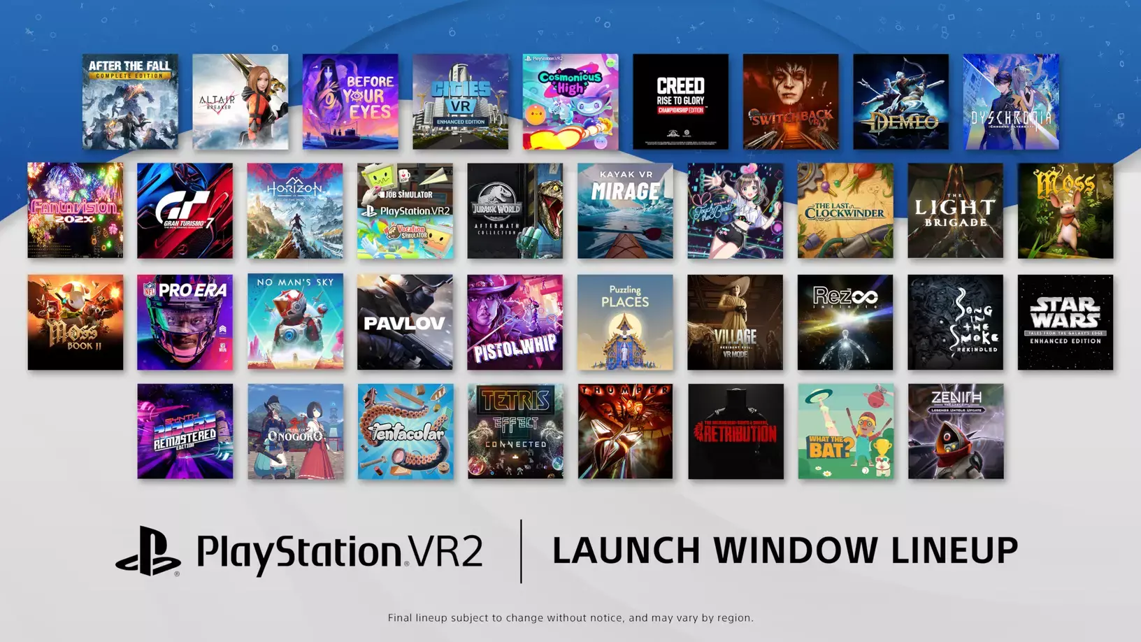 PSVR 2 Launch Games