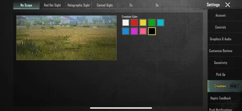 PUBG Mobile Best Crosshair Color Black