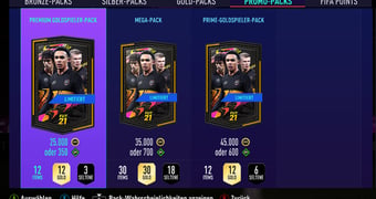 Pack Vorschau FIFA 22 Ultimate Team Münzen Coins Spieler FUT 21