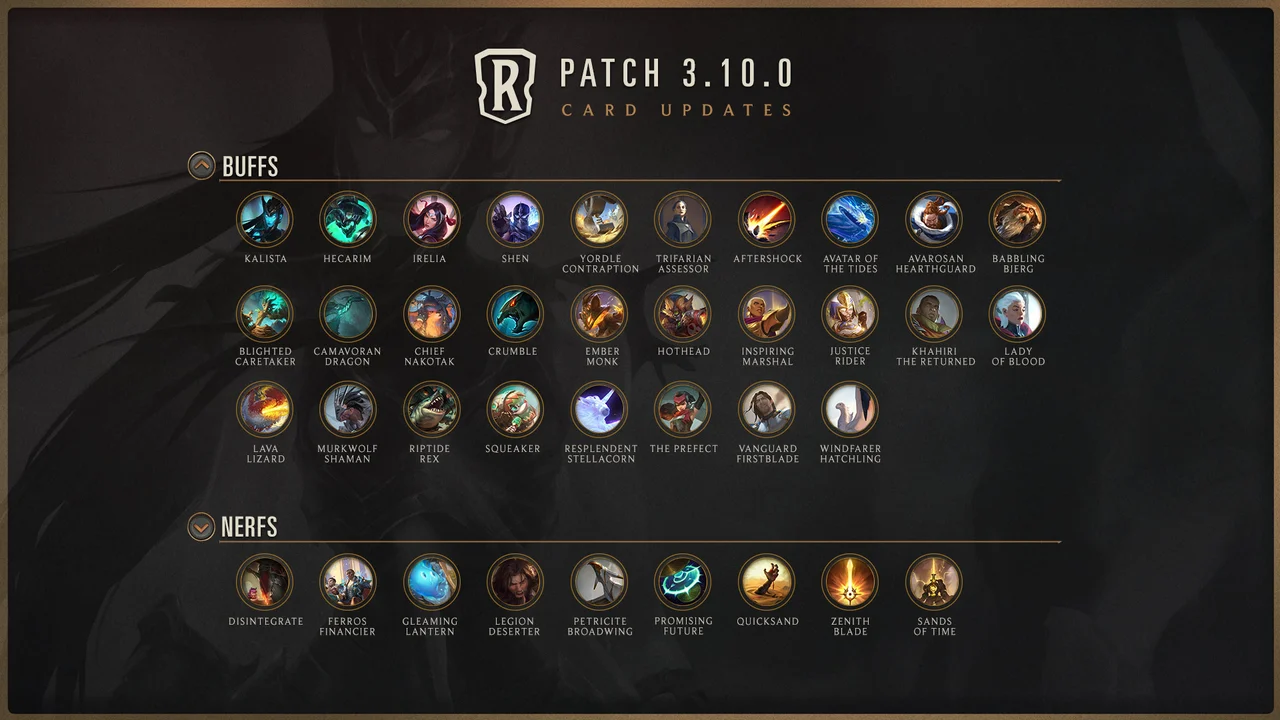 Patch 3.10 Legends of Runeterra