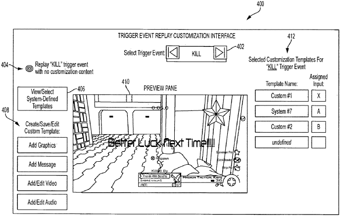 Customizable Killcam patent image