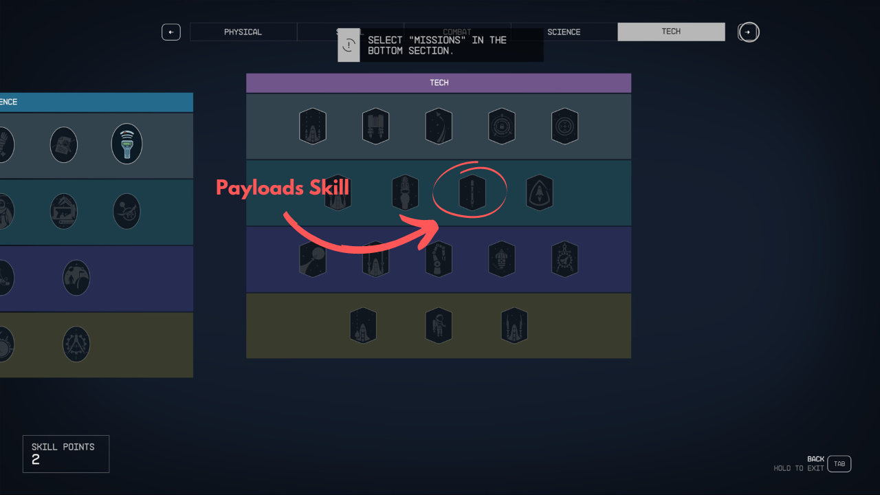 Payloads Skill Starfield