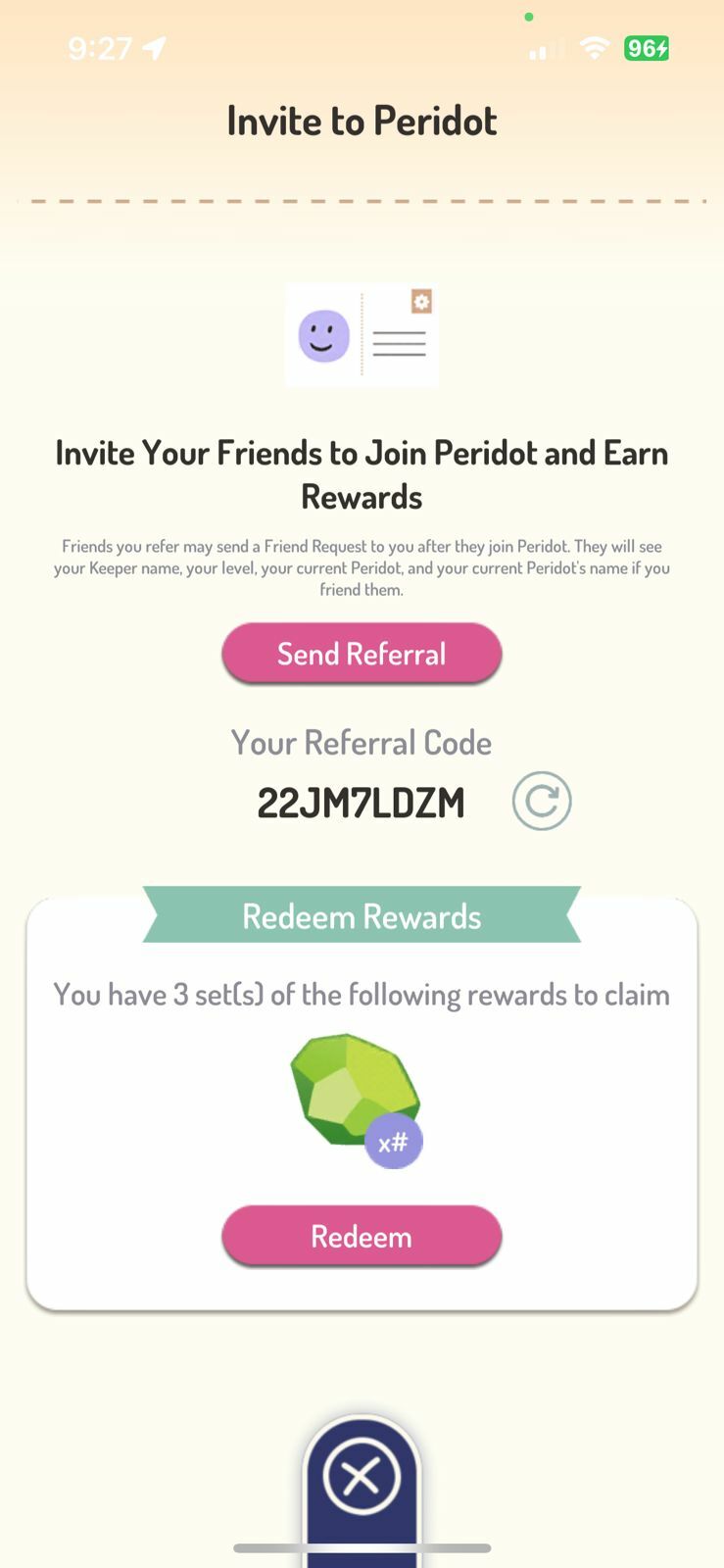 Peridot Referral Code