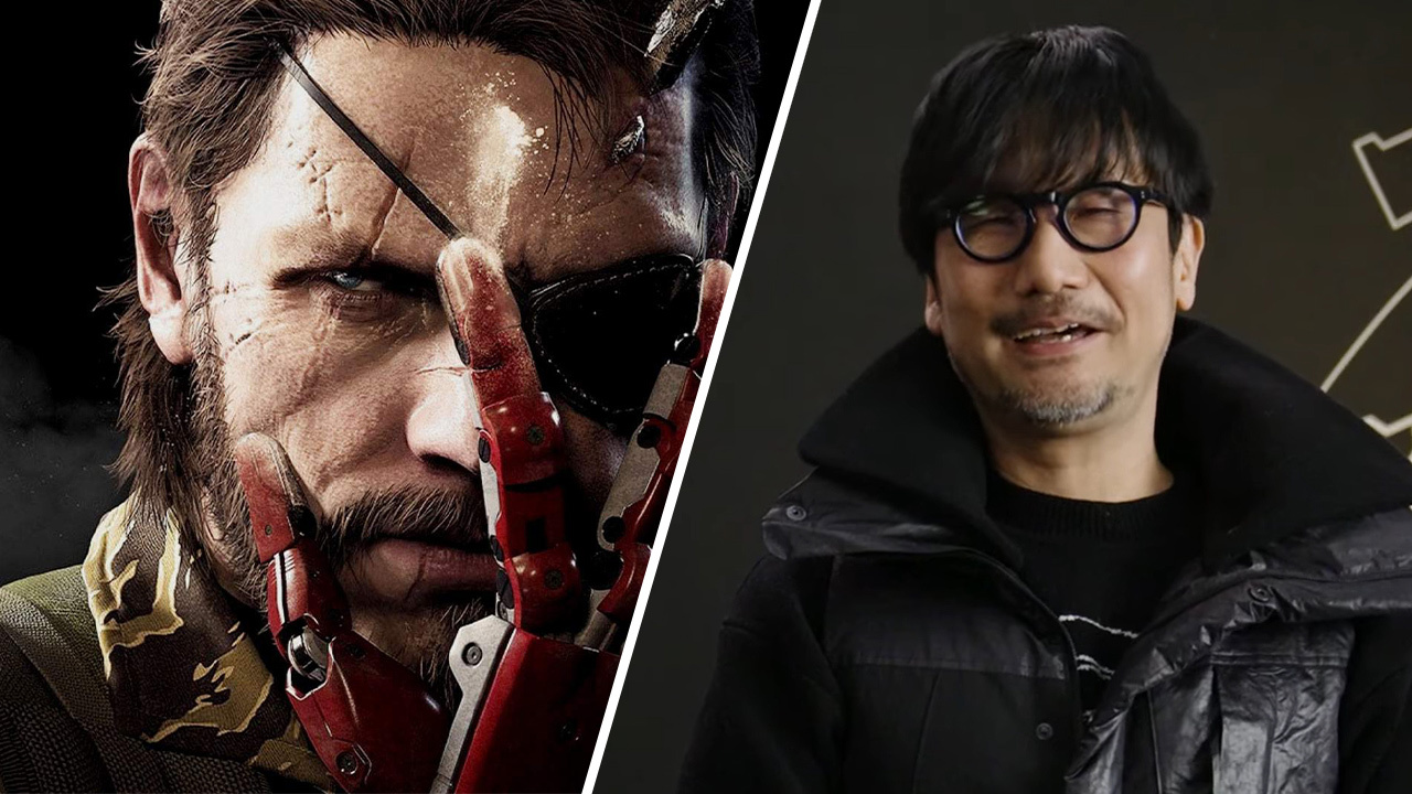 Venom Snake in Metal Gear Solid 5 Phantom Pain and Hideo Kojima in Physint announcement