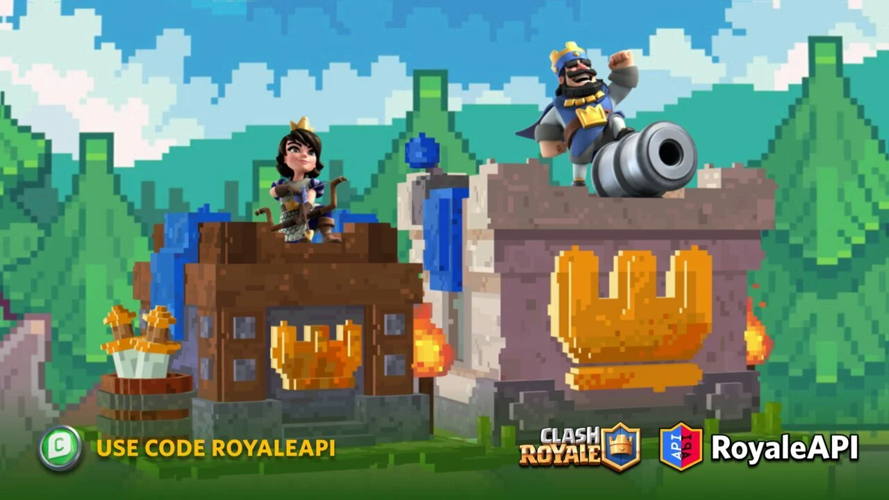 The new Pixel Tower Skin coming to Clash Royale in the Clash From The Past August 2022 season! RoyaleAPI