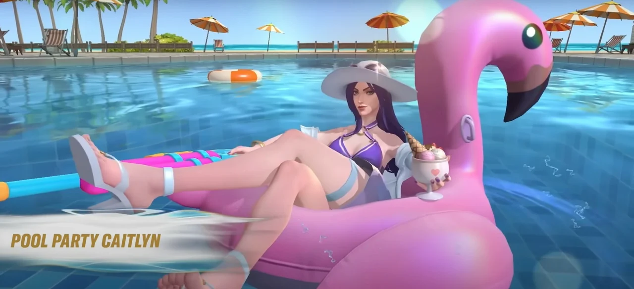 Caitlyn League of Legends Wild Rift Riot Games Patch 3.3 Pool Party