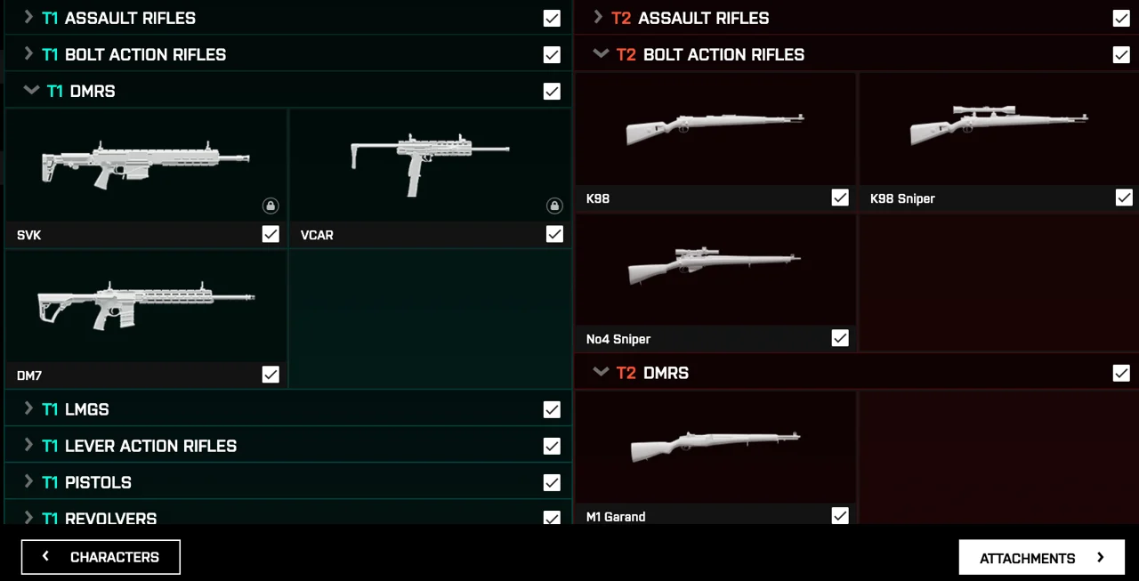 Portal Weapons menu