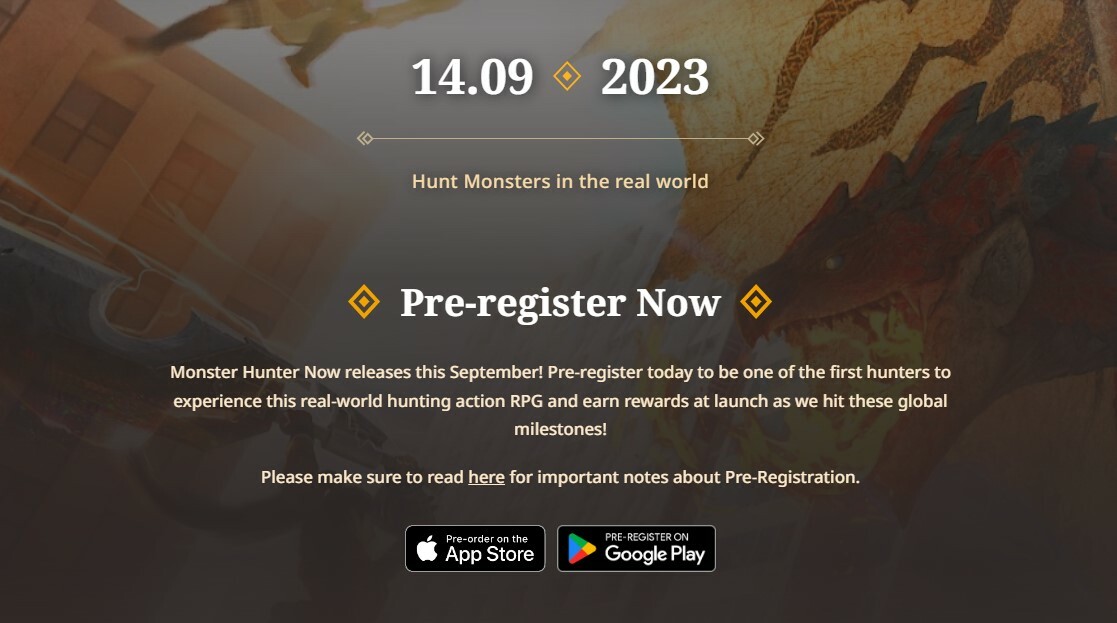 Monster Hunter Now Mobile Game Release Date Guide Capcom Niantic Preregister