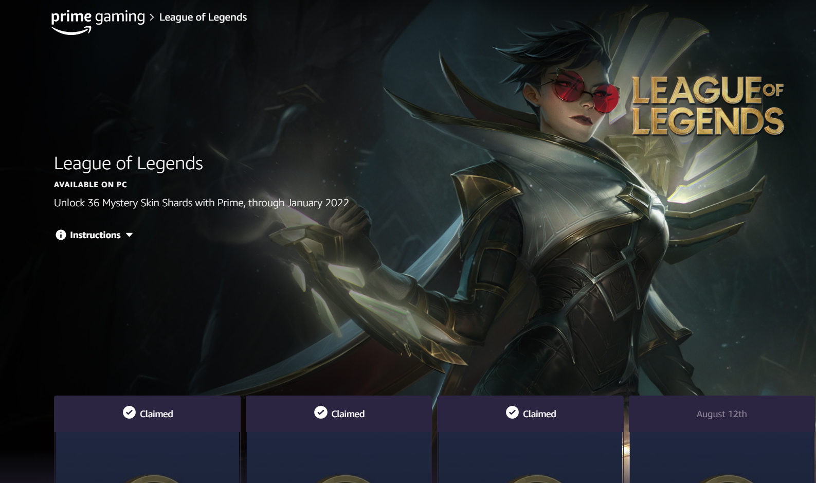 Prime gaming lol EN