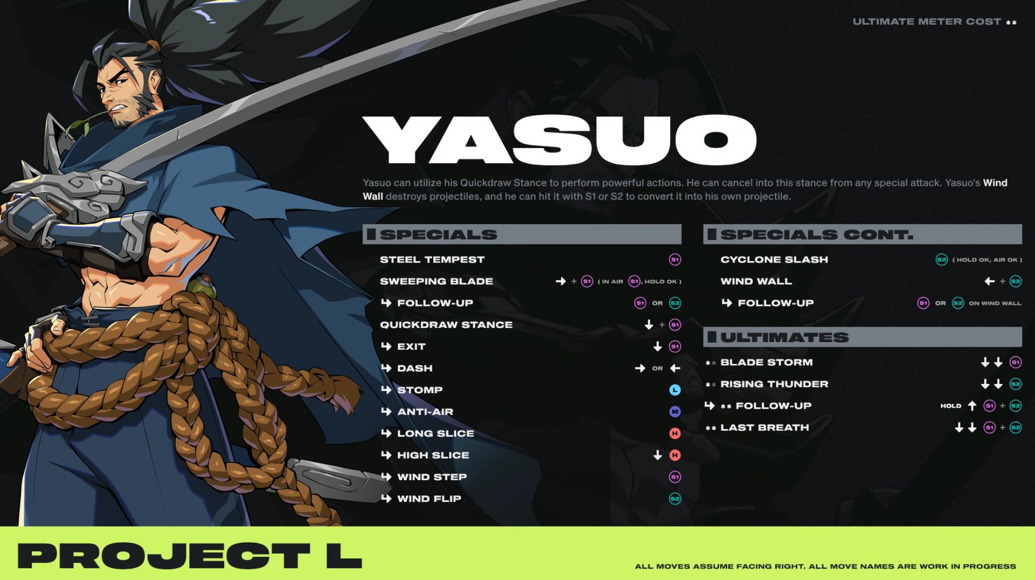 Proyecto L: Movimientos de Yasuo