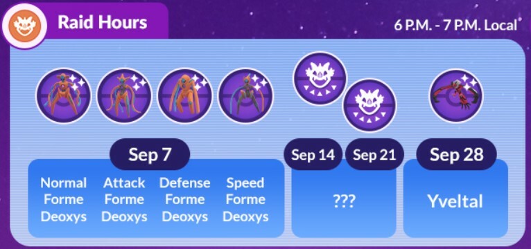 Raid Hours Pokemon Sept