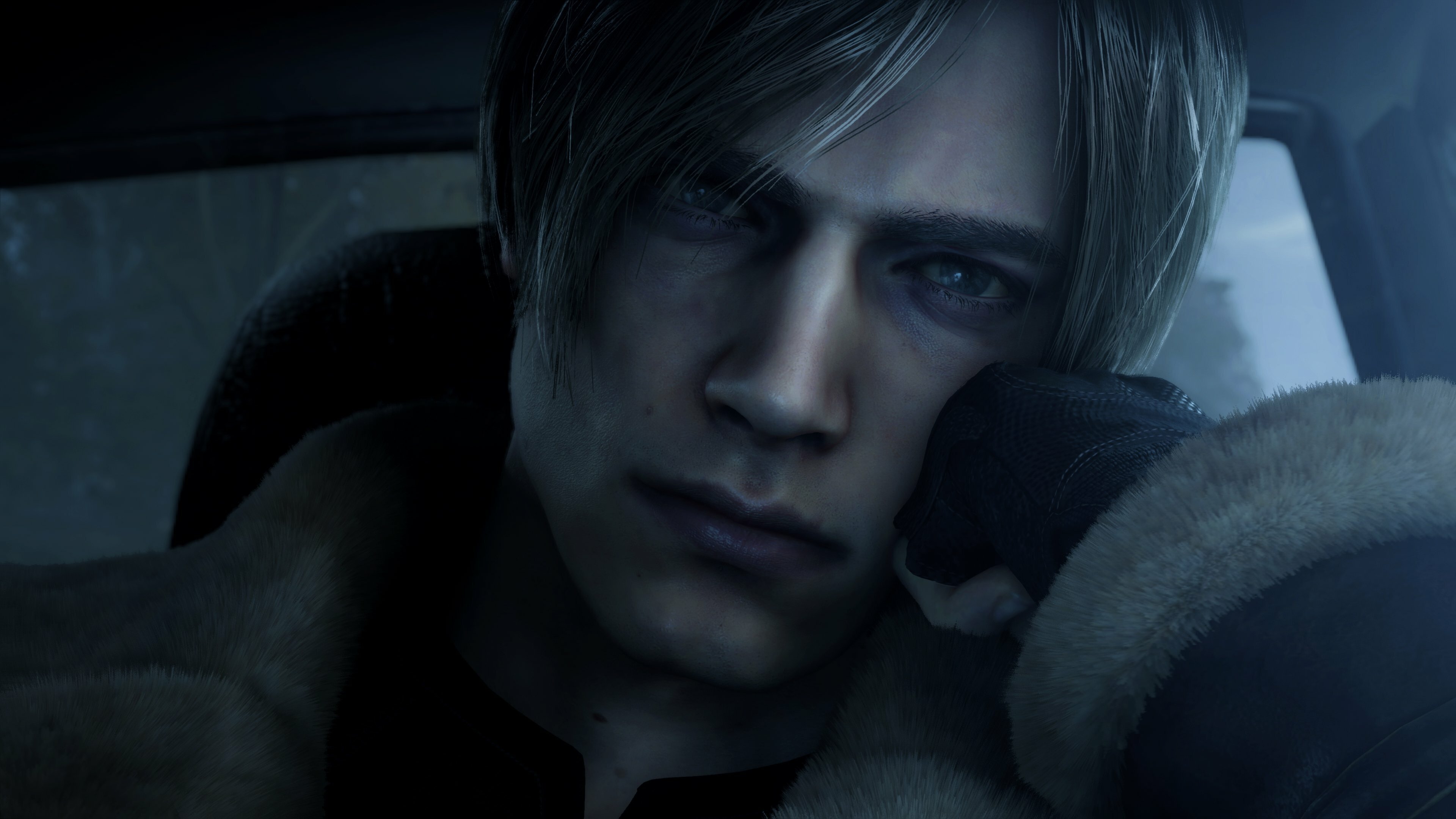 Leon S. Kennedy looking sad in Resident Evil 4 Remake