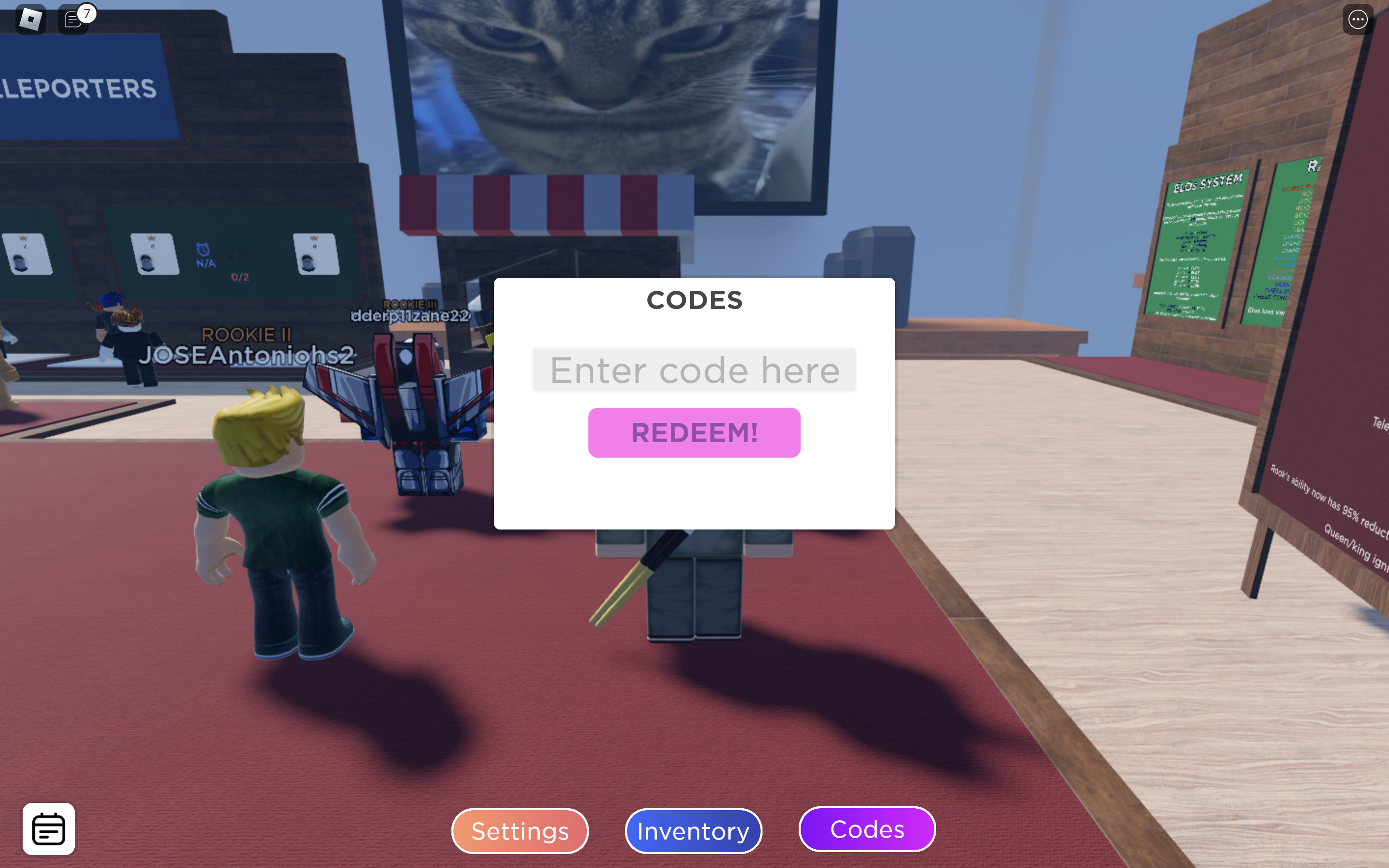 Roblox FPS Chess how to redeem codes