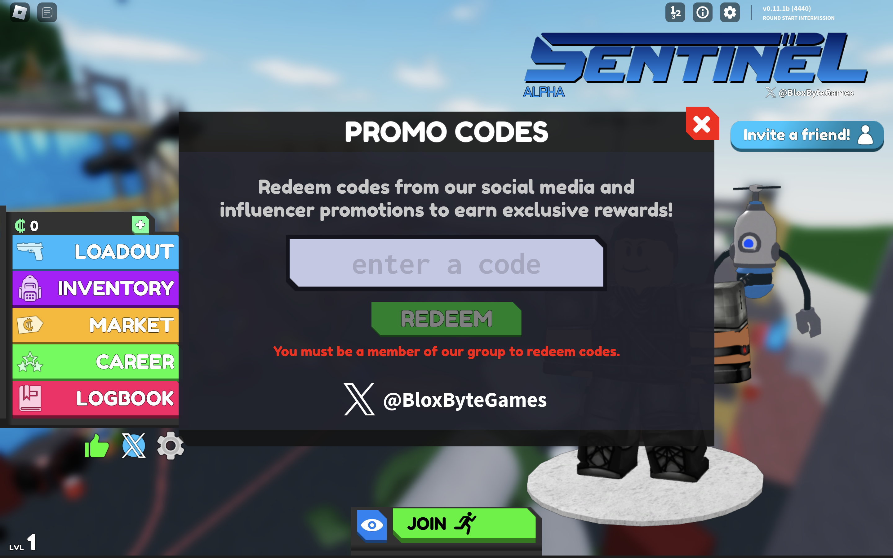 Roblox Sentinel redeem codes