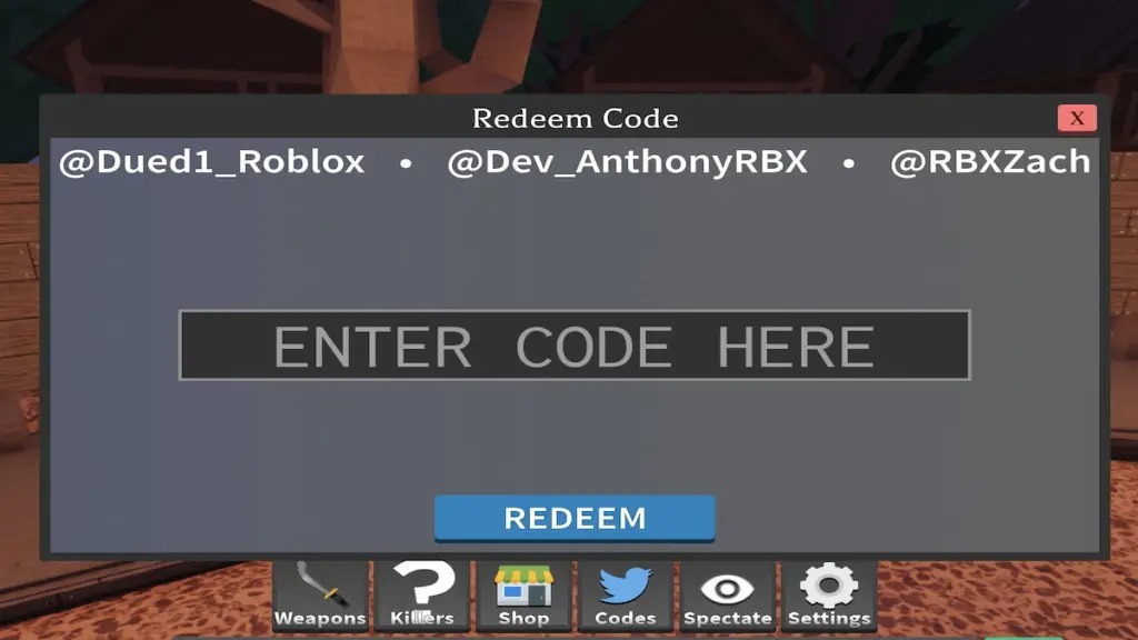 Roblox Survive The Killer How Redeem